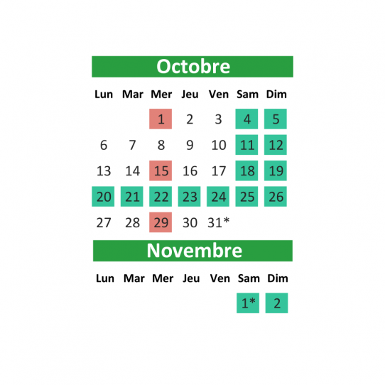 Horaires saison 2025